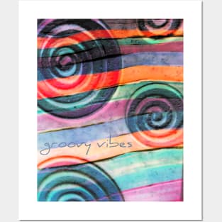 Groovy Vibes Spiral Posters and Art